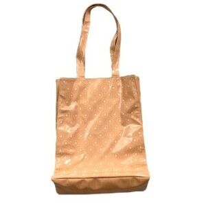 New Tan Beige Glossy Patent Faux Leather Tote Beach Shopper Gift Bag Purse